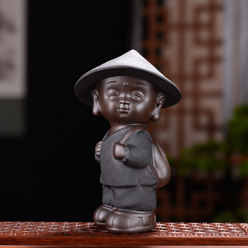 Ceramic Little Monk Tea Pet Ornament Boutique Purple Clay Can Foster Personality Interesting Cute Tea Ceremony Tea Play Tea Set Decoration