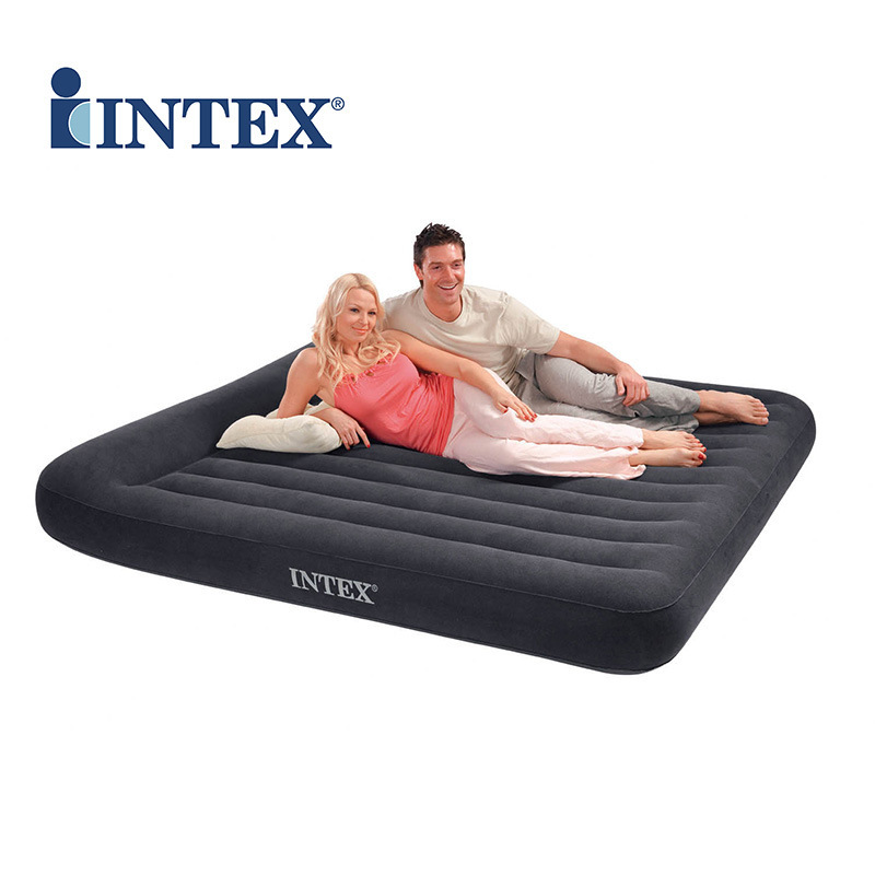 INTEX64144 Double King Inflatable Mattress with Pillow Outdoor Tent Air Cushion Bed Air Bed Width 1.8 M