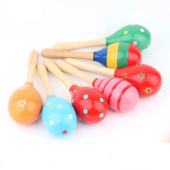 Early education musical instrument sand hammer kindergarten music teaching aids children's grasping wooden sand ball training baby toy Orff