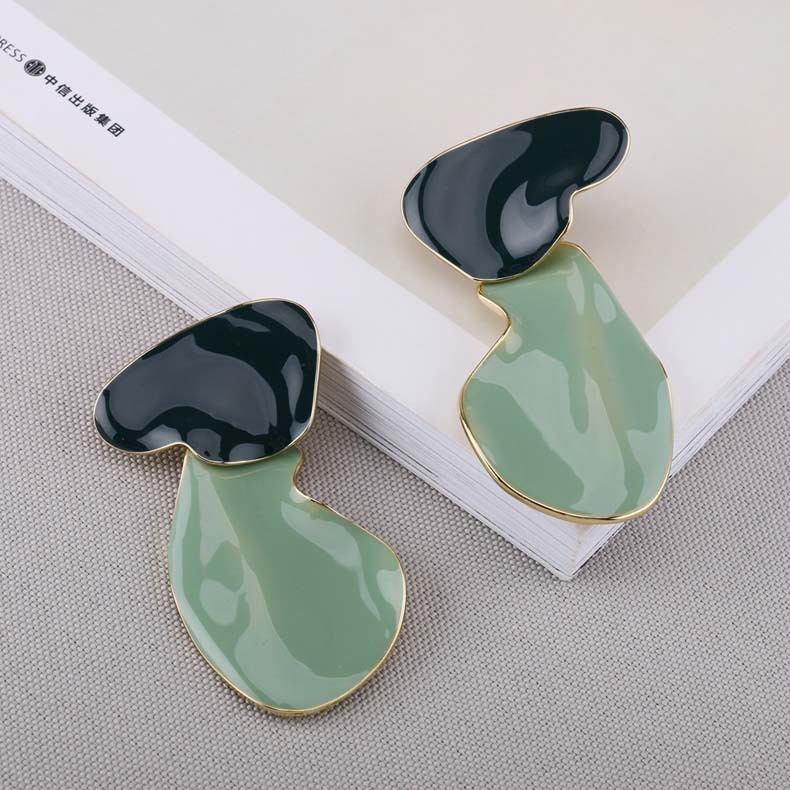 新款环保亚马逊女合金925银针滴油耳饰抖音热卖耳环earrings批发