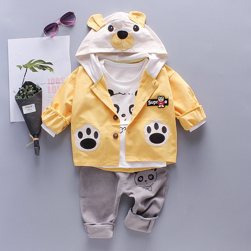 Children's Clothing Children's Denim Three-piece Set 2023 Spring and Autumn New Style Western Style Boy Baby Clothes Set Manufacturer Wholesale