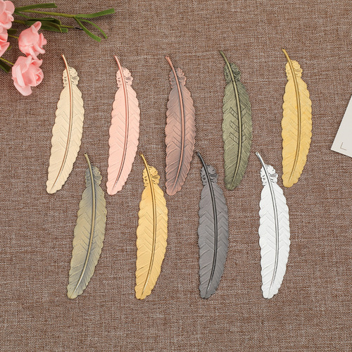 2pcs Metal creative feather bookmark custom made for ancient cultural and creative students gift bookmark
