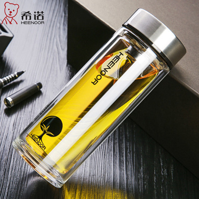 希諾雙層玻璃杯商務辦公禮品泡茶杯車載水杯 6700 6701 6605 6607