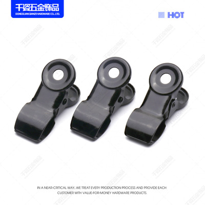 现货供应文件夹子金属圆头票据夹黑色长尾夹文具铁夹子弹力强劲|ru