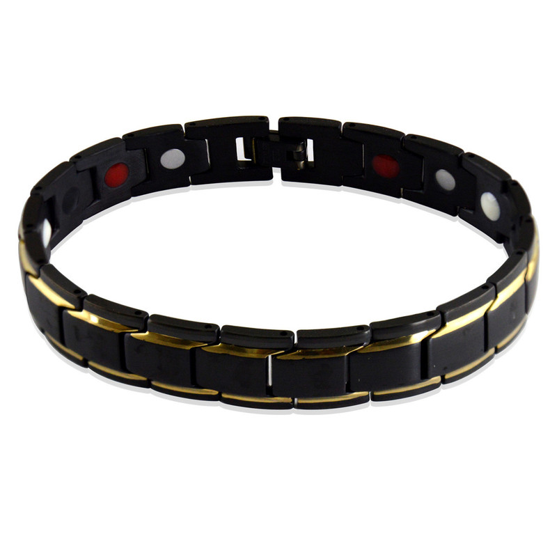 Cross-border e-commerce supply inlaid magnet element bracelet black charm gold-plated titanium steel bracelet personalized bracelet B057
