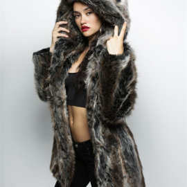 2020欧美新款仿皮草毛毛外套冬季休闲保暖貂皮大衣长款外套跨境