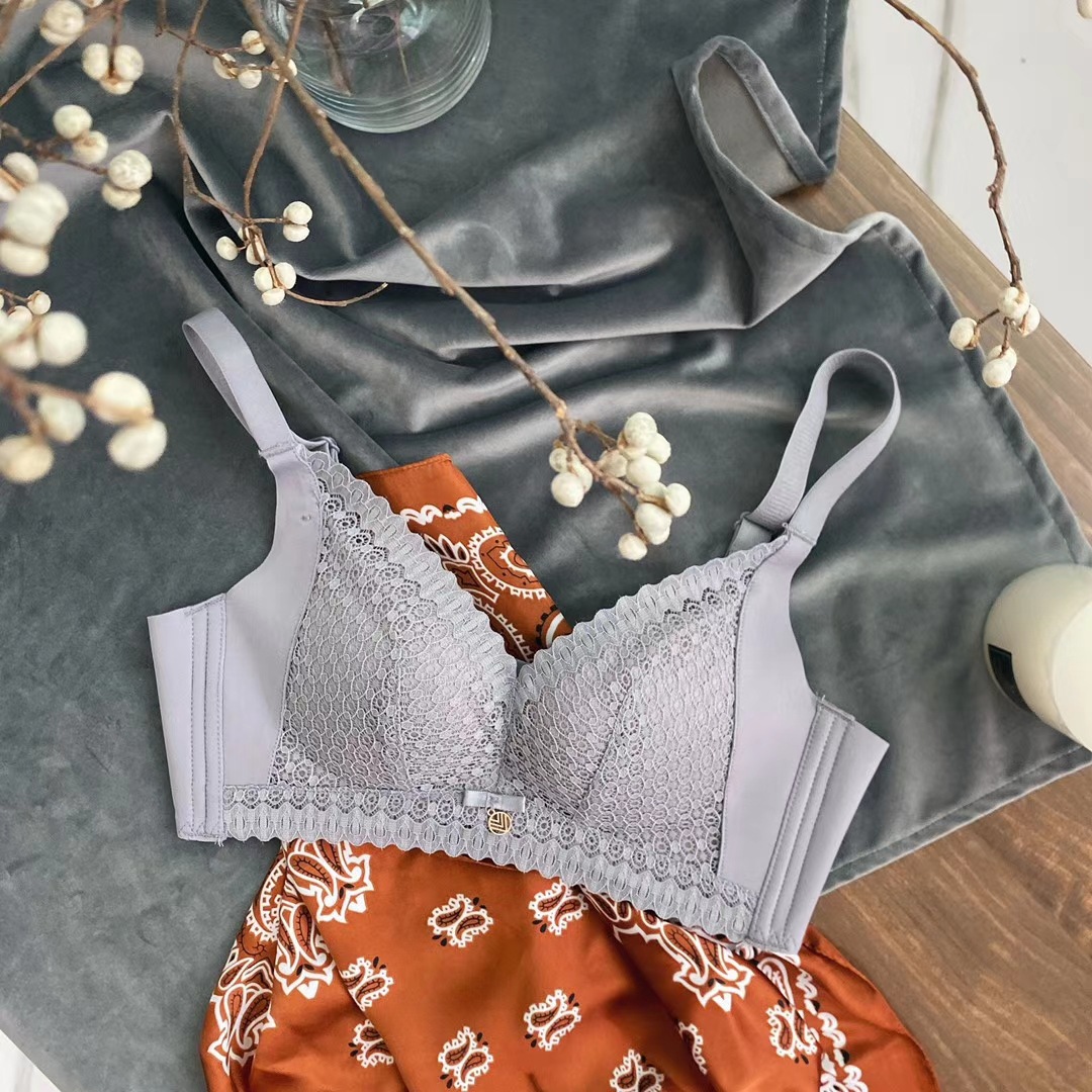 Sujetador inalámbrico ropa interior de las mujeres pequeño pecho push up ajustable anti-flacidez del pecho sujetador de las mujeres delgadas 9049