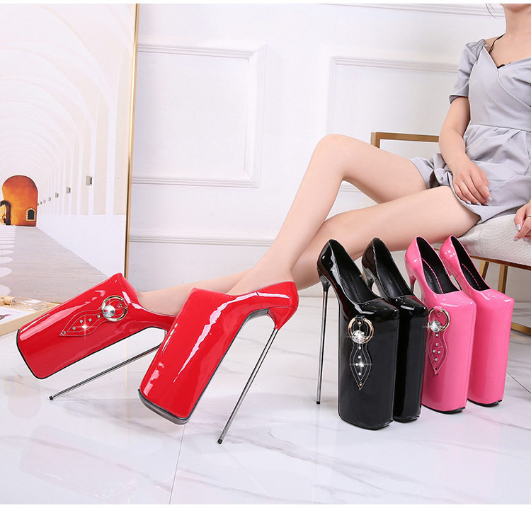 Giày cao gót nữ gót nhọn màu trơn phong cách Âu Mỹ dự tiệc — Màu đen, Màu đỏ, Đỏ đào chi tiết 9