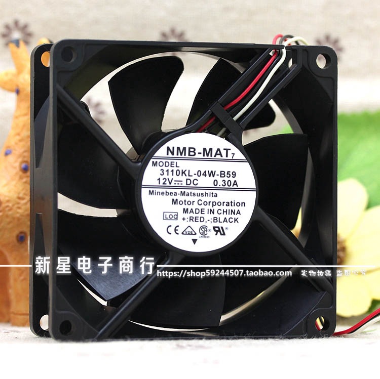 原装NMB 3110KL-04W-B59 8025 8CM 12V 0.30A 三线测速散热风扇