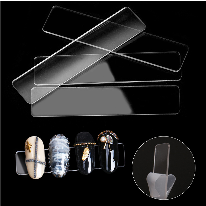 Herramientas de uñas sin tijeras adhesivo de doble cara adhesivo de uñas de cristal transparente cinta adhesiva tira de exhibición de uñas acrílicas