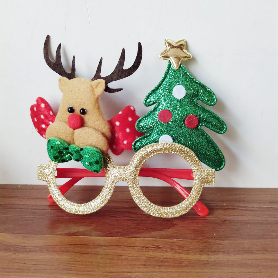 麋鹿圣诞树眼镜