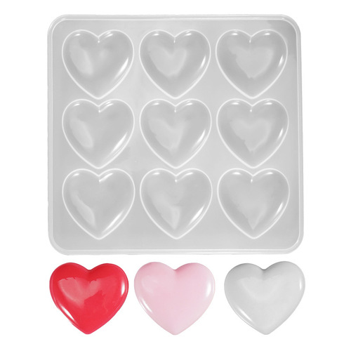 Epoxy resin decorative item mirror phone stand nine-grid solid heart silicone mold wholesale