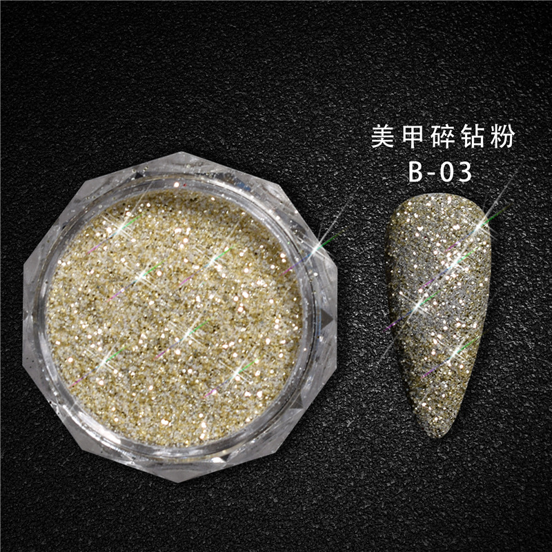 Uñas de cristal diamante polvo micro diamante joyería de uñas de oro pequeño diamante flash cristal mezclado diamante micro diamante
