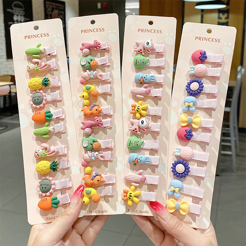 20pcs Children's cartoon hair accessories baby hairpin little girl barrette Duckbill clip Cute hairpin girl with baby bangs clip