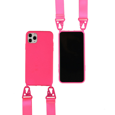 new pattern Lanyard Mobile phone shell apply iphone 11 pinkycolor thickening Apple TPU Cross border product 0