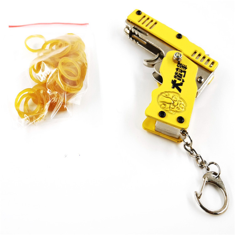 Small rubber band gun, metal toy gun, alloy pistol model, zinc alloy craft hanging accessory detail image 14