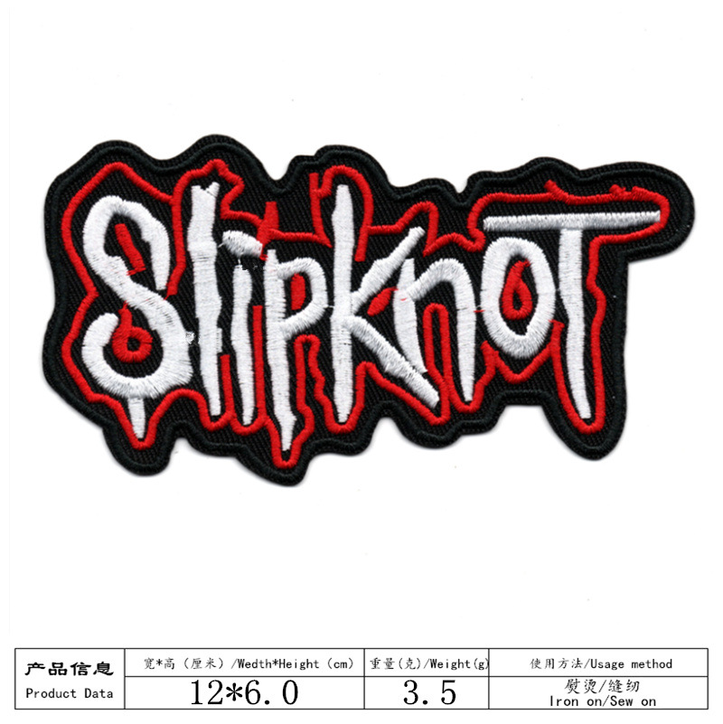 AliExpress insignia parche bordado pegatinas de tela bordado negro blanco rojo Inglés pegatinas de tela Inglés letras rectangulares