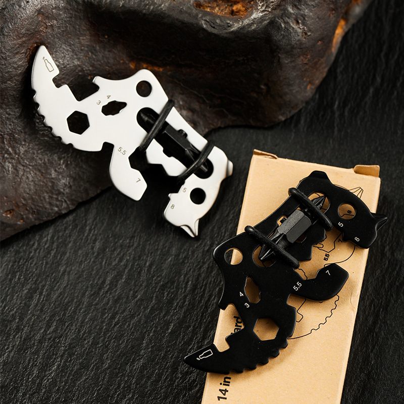 现货多功能EDC工具卡 居家应急14合1精冲起钉器辐条扳手组合工具