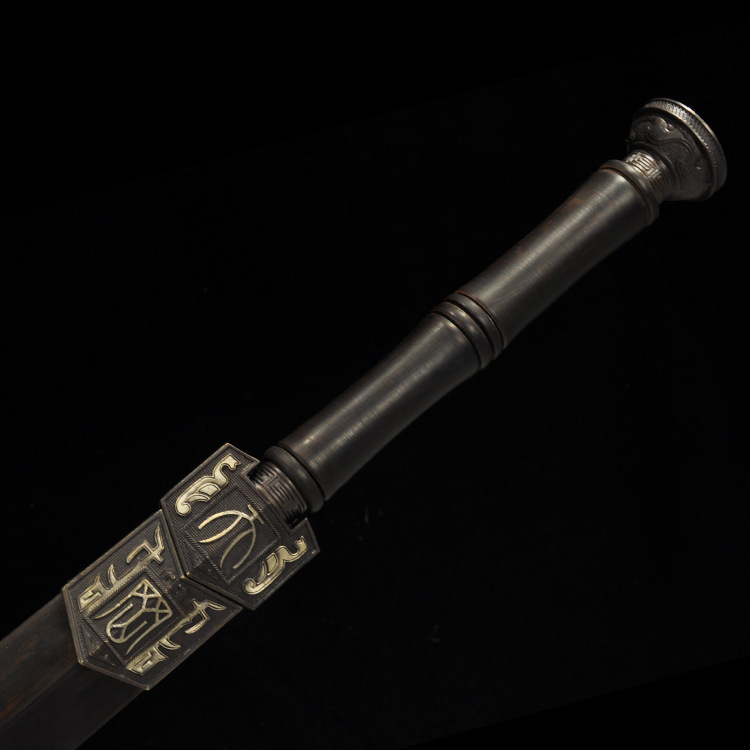 黑檀木剑装t10烧刃龙泉刀剑一体双手刀武术练习防身刀剑未开刃