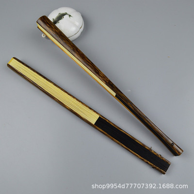 厂价直销 9.5寸18方手工金丝竹棕竹宣纸折扇苏工扇骨扇子现货批发