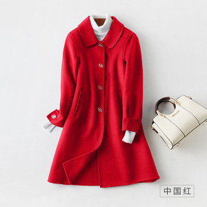2020秋冬100羊毛双面呢大衣修身加厚呢外套简约大气双面羊绒大衣