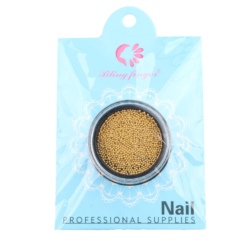 Transfronterizo especial manicura oro y plata pequeñas cuentas de acero uñas japonesas galvanoplastia metal micro cuentas joyas tamaño en caja mezclado cuatro colores