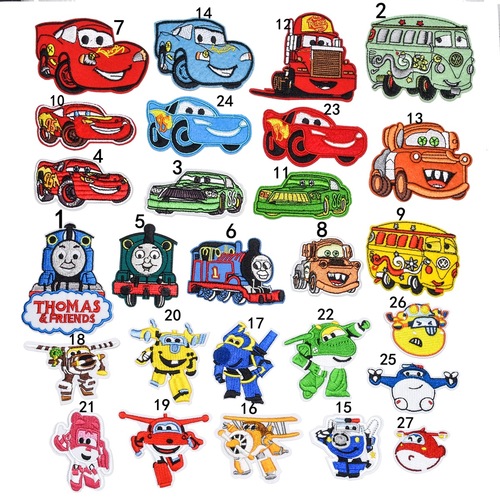 Car cartoon animation children's embroidery cloth patch fashion versatile patch patch down clothing jeans hole repair patch