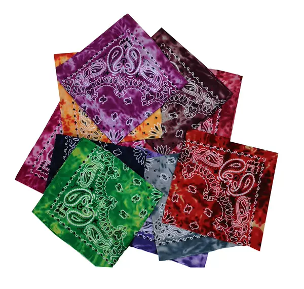 Europe and the United States new Joker adult tie-dye headscarf double cashew flower outdoor sports headscarf cotton square scarf factory outlet