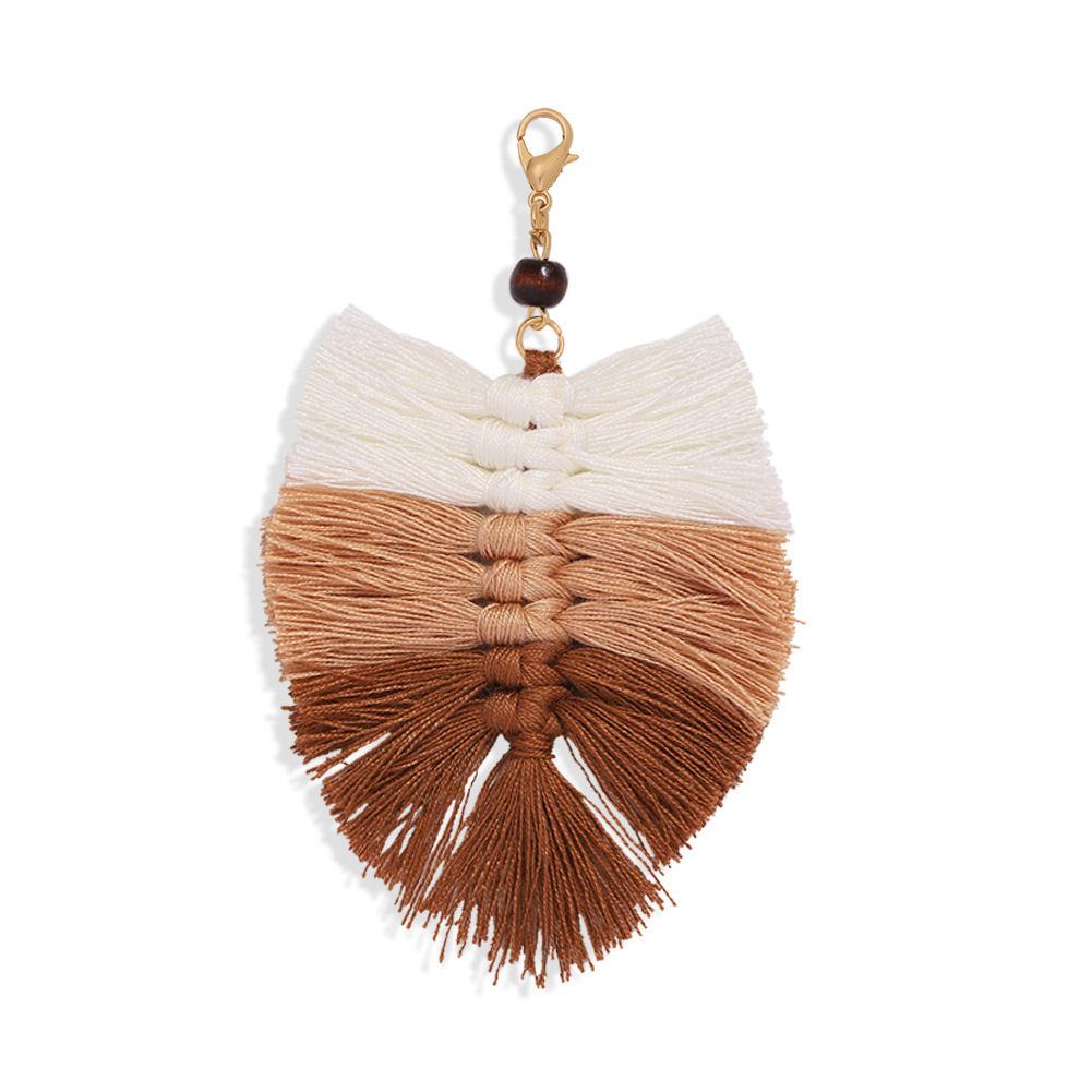 Bohemian Holiday Style New Handmade Cord Woven Colorful Tassel Pendant Key Chain Wholesale display picture 4