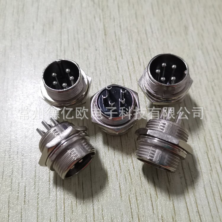 厂家直销GX16-5航空插头插座 m16 5pin五芯公航空头 航空转接头