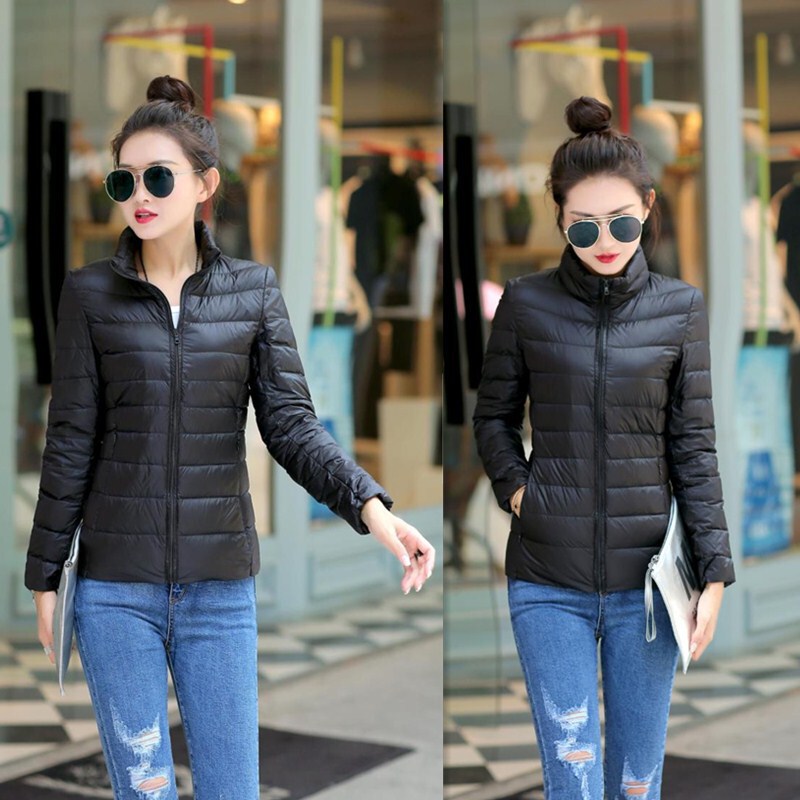 Short Autumn and Winter Stand Collar Ultra Light Fashionable Lightweight Cotton-padded Jacket Women's Korean Style Cotton-padded Jacket Warm Lightweight Slim Look