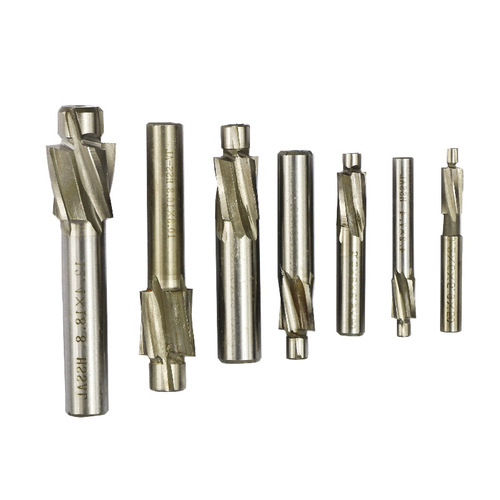 Cross-border hot selling high speed steel countersunk head milling cutter silver set straight shank milling cutter factory direct sales