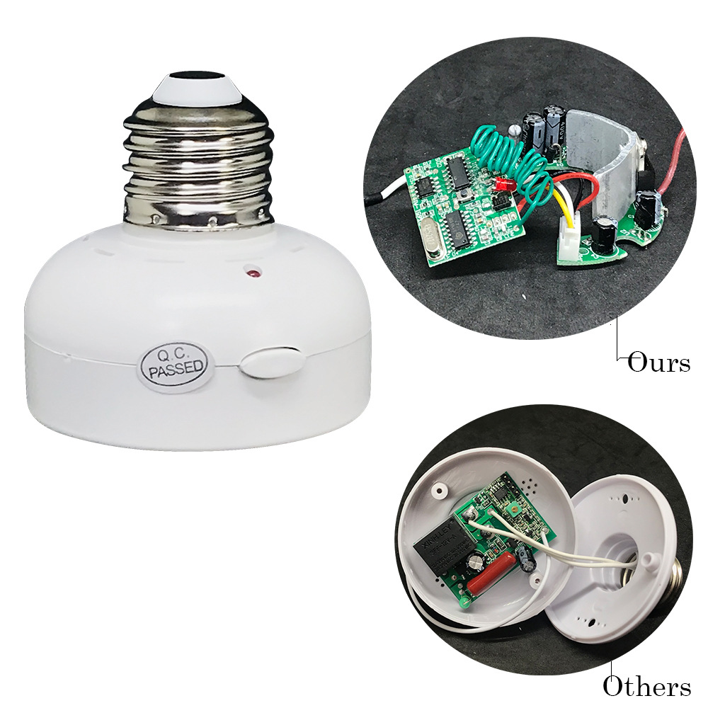 3 x Wireless E27 Screw Remote Control Light Lamp Bulb Holder Cap Socket