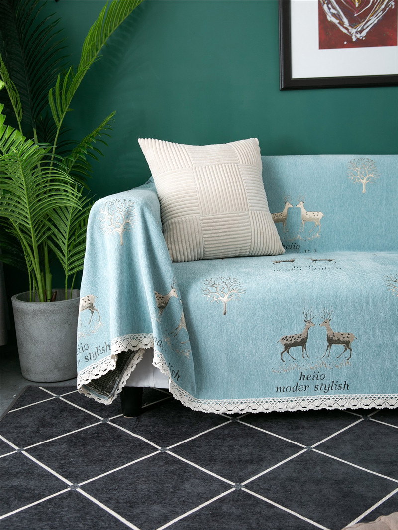 Thickened Chenille Full-cover With Deer Pattern, Non-slip, Elastic, Multi-functional, Suitable For All Seasons, Sofa_voghion.com