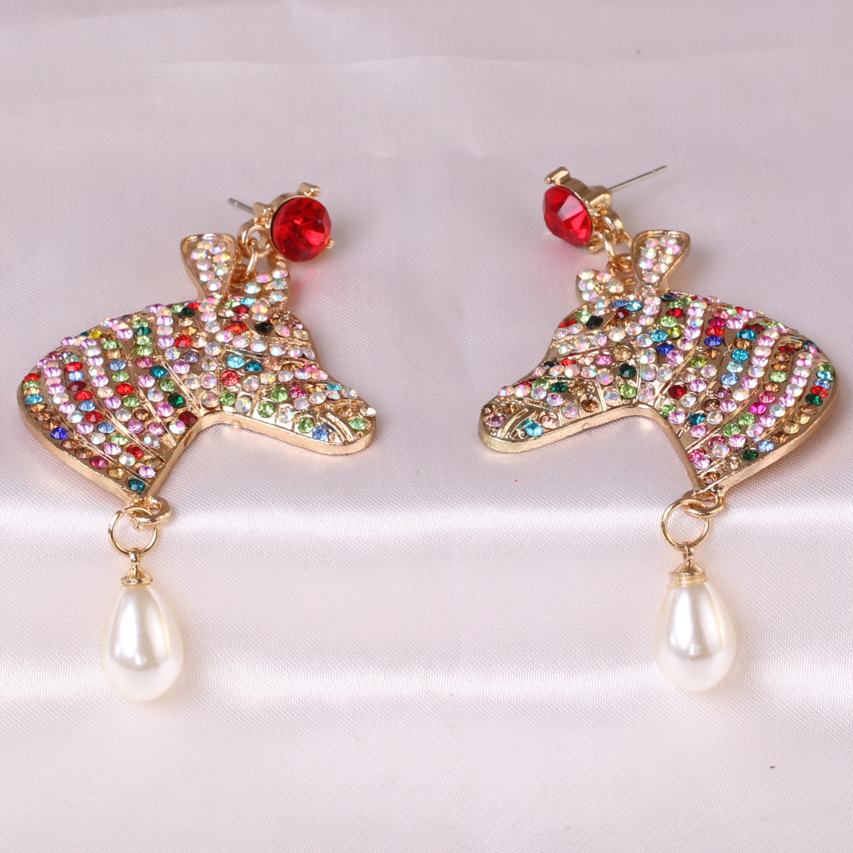 Pendientes De Diamantes De Color Con Rayas Exageradas display picture 8