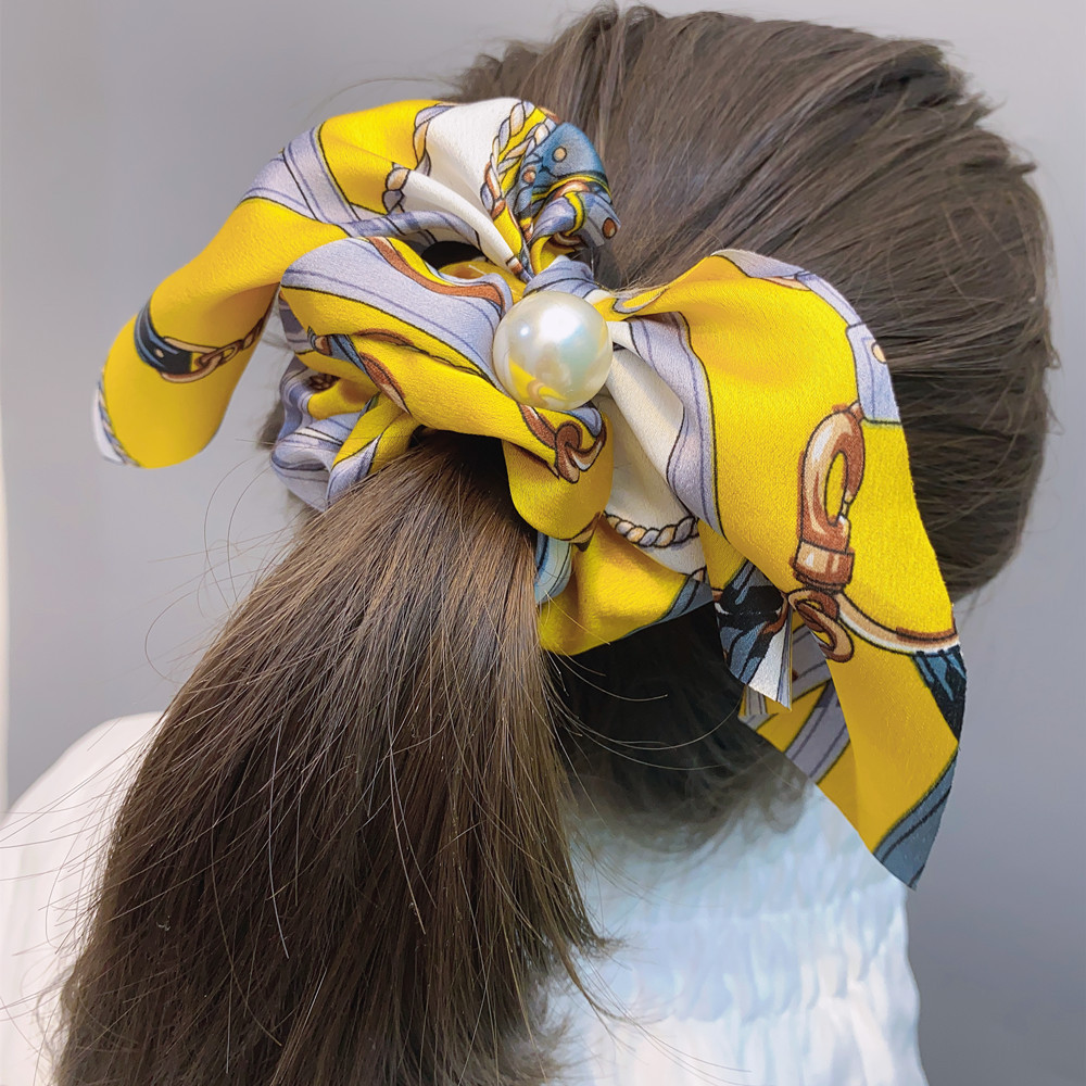 C176 نمط سلسلة جديد من حلقات الشعر القولونية مزاجه الكوري أقواس الشيفون مع شرائط مطاطية للشعر display picture 28