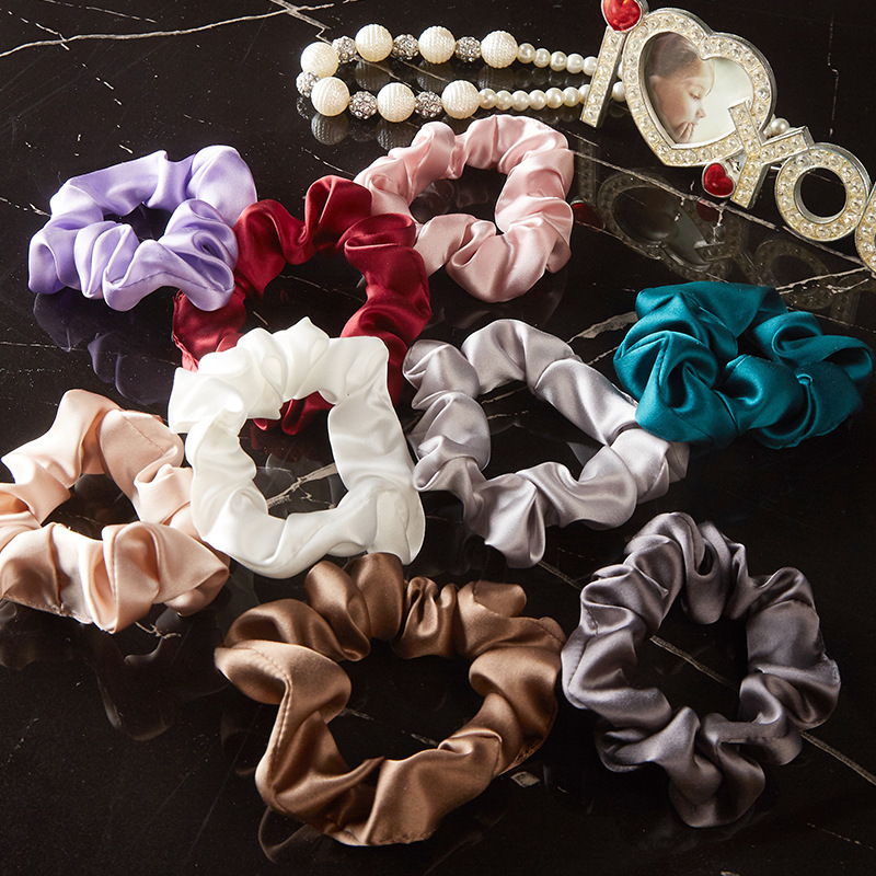 Spot mulberry silk real silk hair band mulberry silk hair rope big hair band hair flower hair accessories ponytail plate hair band