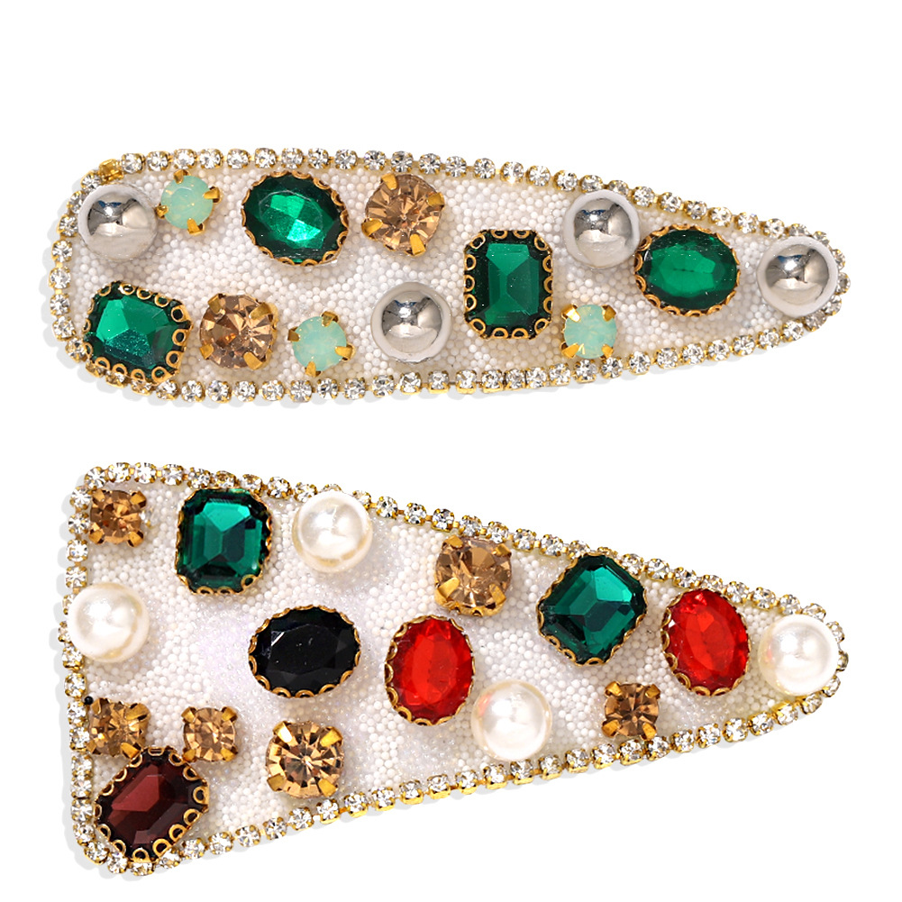 Hot Style Retro Colored Diamond Irregular Side Clip Series Set Wholesale display picture 5