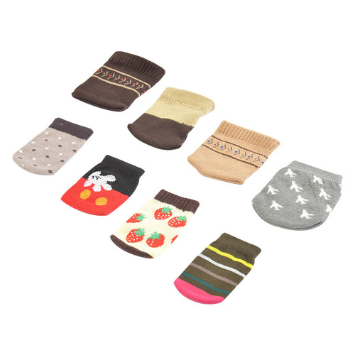 Table leg cover knitted door handle protective cover thickened double layer chair leg wool anti-slip cartoon home protection mat