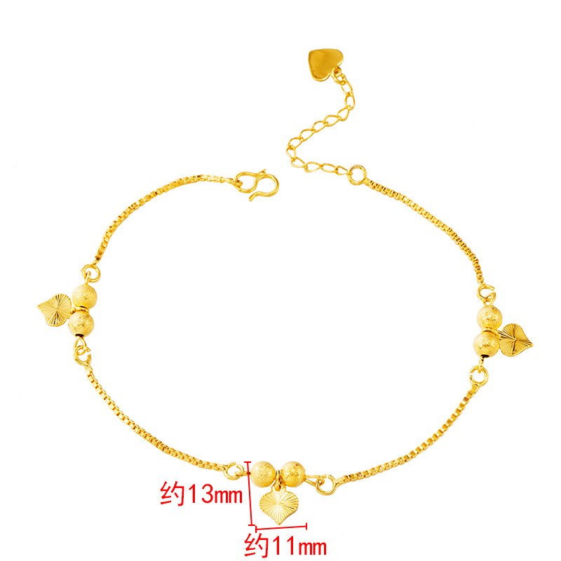 Moda amor europeo y americano tobillera japonés y coreano cobre chapado 24K oro femenino playa pie adornos transfronterizos