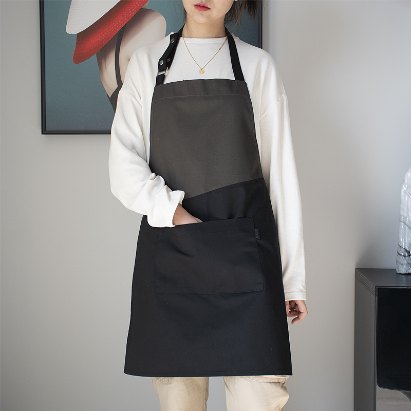 Delantal de la cocina del hogar camarero lona Ropa Trabajo moda hombres impermeable corte cintura Impresión logotipo personalizado