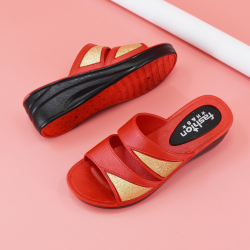 High-Heeled Plastic Slippers for Women - Summer Outdoor Wear, Fashionable Ins Trend, Household Indoor Cooling Slippers for Women - Versatile Thick Sole, 2020 New Arrival