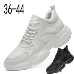 Spring new style men's shoes, fashionable invisible inner heightening 8CM shoes, cowhide stitching, fly woven sports shoes, trendy