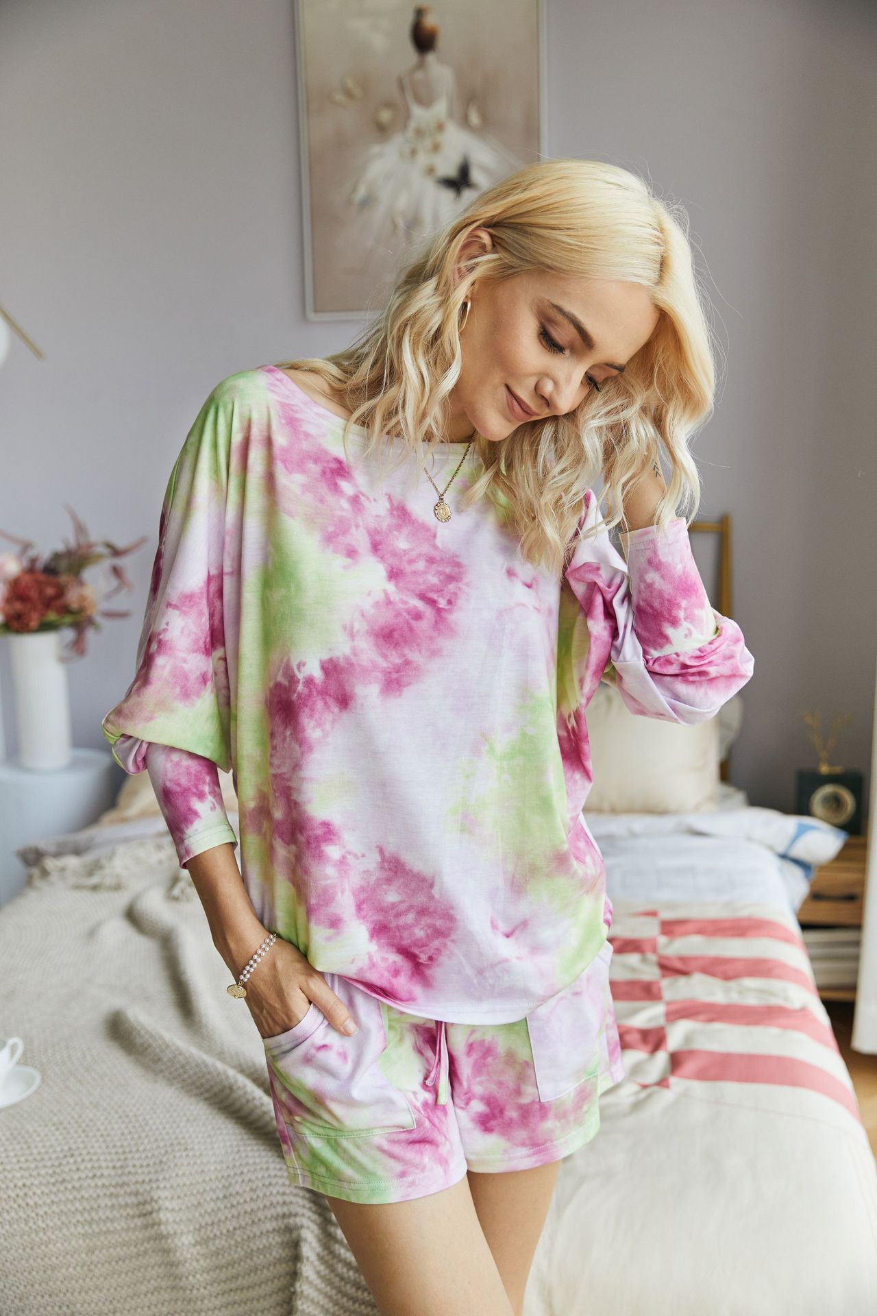 spring and summer tie-dye loose suit NSDY20462