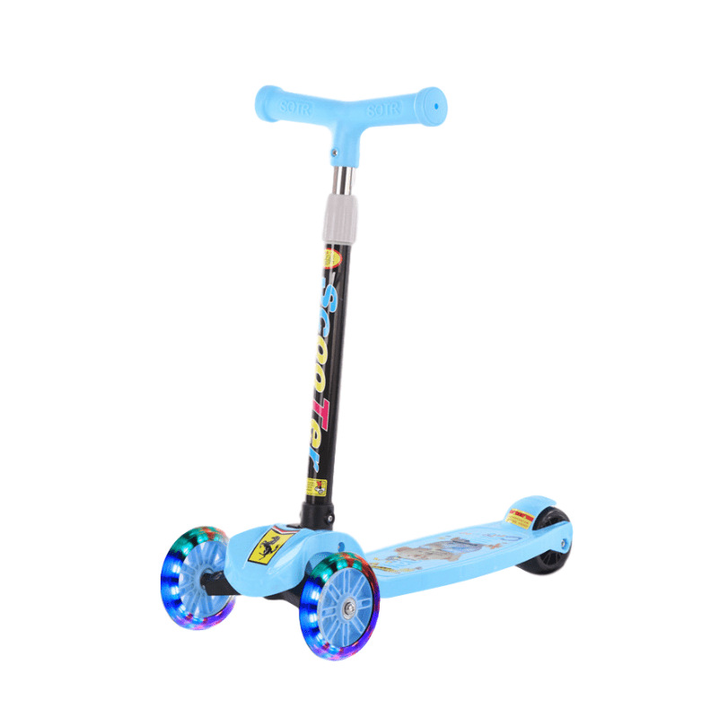 批发折叠滑板车闪光轮滑滑车2到7岁儿童踏板车米高礼品溜溜滑行车