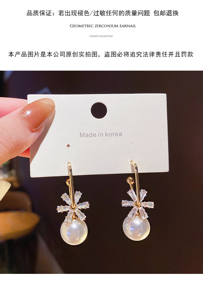 Boucles D&#39;oreilles Petites Fleurs En Zircon Mode Coréenne display picture 1