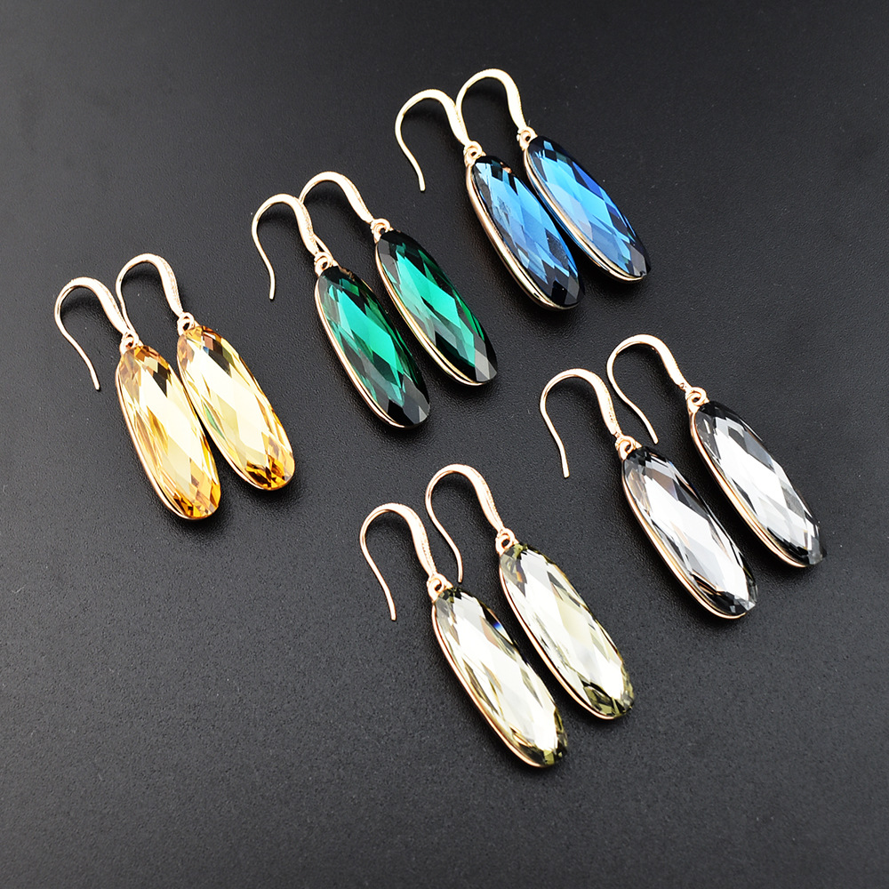 New Fashion Crystal Earrings Necklace Micro-set Zircon Multicolor Crystal Bracelet Nihaojewelry Wholesale display picture 3