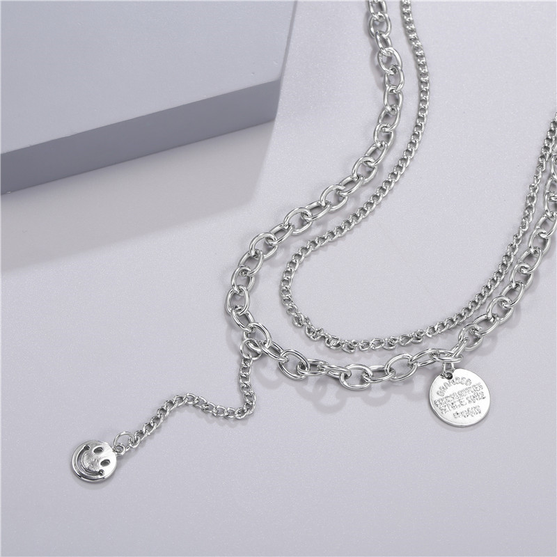 Smiling Face Multi-layer Hip-hop Necklace display picture 4