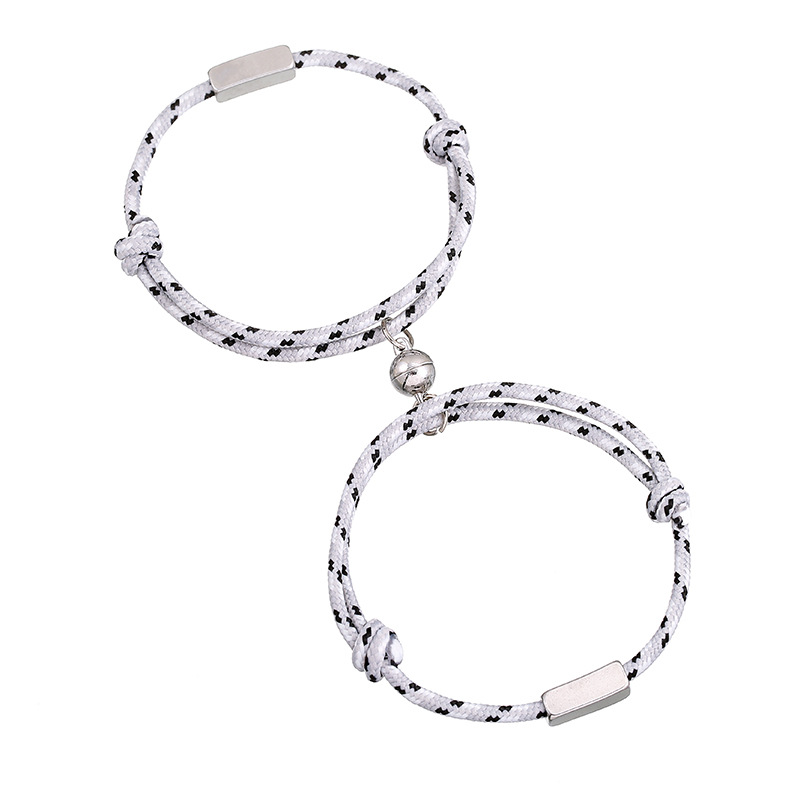 Wholesale Jewelry Stripes Magnet Attracting Stainless Steel Couple Bracelet A Pair Of Set Nihaojewelry display picture 4