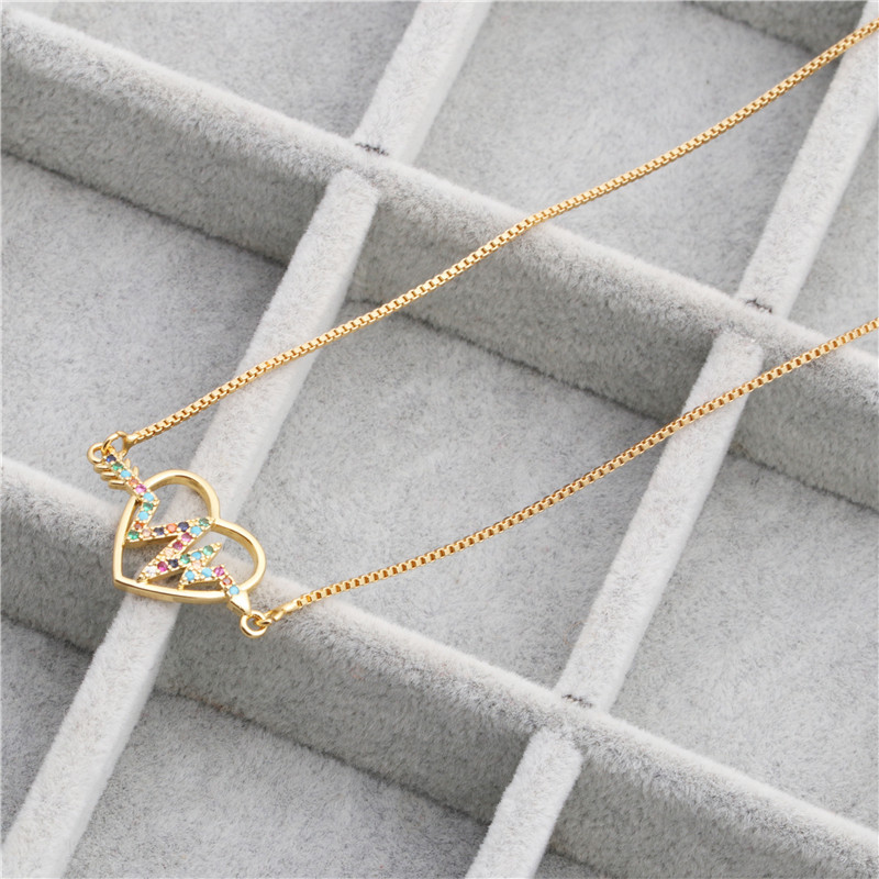 Hot Sale Copper Necklace Micro-set Zircon Peach Heart Love Necklace Copper Wholesale Nihaojewelry display picture 6